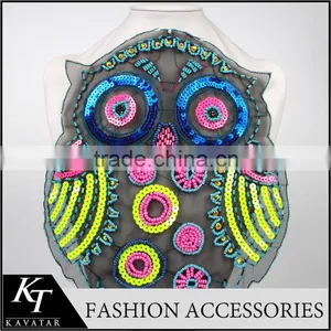 Decorative Animal Logo Sequins Patch/Black Lace Patch thumbnail-5