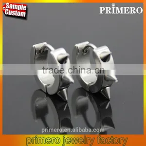 Retro Gothic Men's Rock Punk Spike Rivet Earring Stainless Steel Ear Studs Hoop thumbnail-1