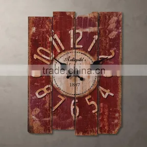 Oblong Decorative Wall Clock Made of Wood thumbnail-1