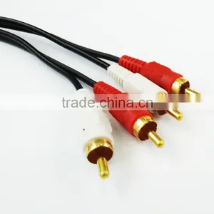 Factory Price High Quality 1.5m/5ft 2RCA to 2RCA Audio M/M Cable for Computer /TV/DVD Player /soundbox thumbnail-5