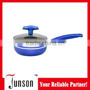 Aluminum Marbel Coating Sauce Pan With Induction Bottom/16cm Mini Sauce Pan With Color Painting Handle thumbnail-1