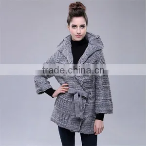 Turndown Collar Fashion Wool Handmade Sweater Design for Girl thumbnail-3