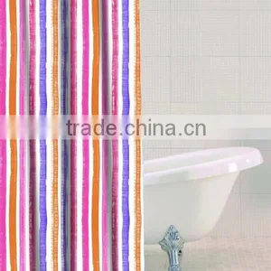 Shower Curtain Gray Stripe Printed, Hot Sale Classic Bathroom Waterproof Curtain thumbnail-4