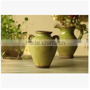 Antique Retro Green Table Ceramic Vase for Sale thumbnail-2