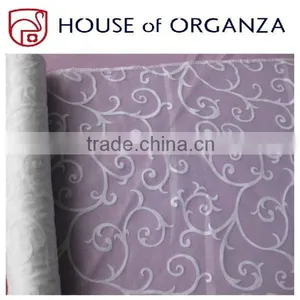 Flocking Organza Fabric for Holiday Decorations and Curtains thumbnail-1