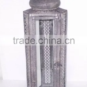 KS4285F- Metal Candle Lantern W/lattice Artwork thumbnail-1