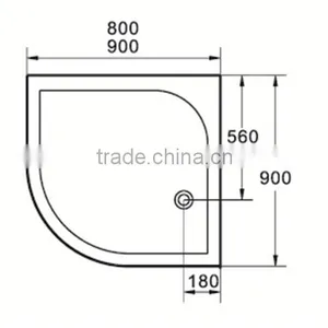 SUNZOOM 800mm Shower Tray,semi-circle Shower Tray,custom Shower Tray 80x80 thumbnail-2