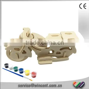 Kids Educational DIY Wooden 3D Motorcycle Puzzle thumbnail-1