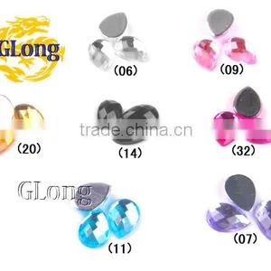 10*14mm Water Drop 3D Shaped Acrylic Flat Back Mix Color Rhinestone & Crystal For Stylish Bags Garment Shoes #GY015-14(Mix-s) thumbnail-1