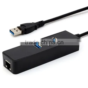 New Plastic USB 3.0 3 Port Ethernet Hub Adaptor thumbnail-1