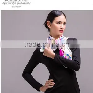 Flower Design 100%silk Twill Square Scarf thumbnail-4