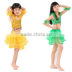 SWEGAL SGBDT13082 2013 Fashion 3 Colors Green Lovely Children Performance Belly Dance Skirts thumbnail-1