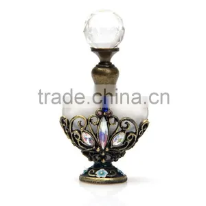 Glass Perfume Bottle With Diamond Metal Roller Ball thumbnail-1