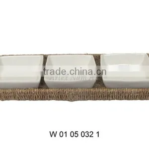 Round Seagrass Tray for Serving Tea thumbnail-1