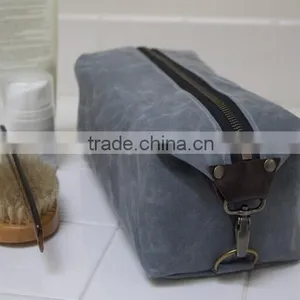 High Quality and Personalized Large Size Mens Waxed Canvas Dopp Kit Supplier's Choice thumbnail-5