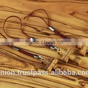 Olive Wood Cross Key Chain thumbnail-4