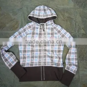 Lady's Jogging Sweatshirt With All-over Check Print thumbnail-1