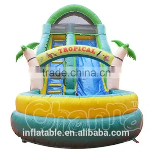 Inflatable Palm Tree Water Slide, Inflatable Water Slide Pool, Tropical Water Slide thumbnail-2