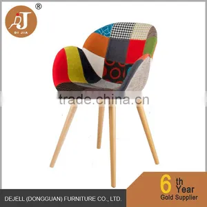 Promotional Colorful Fabric Seat Solid Wood Chair Frame in Dining Chairs thumbnail-1