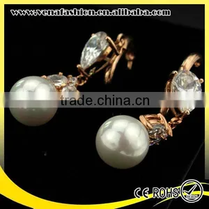 Crystal New Arrival Hanging Double Sided Pearl Earring, Fake Pearl Earrings thumbnail-5