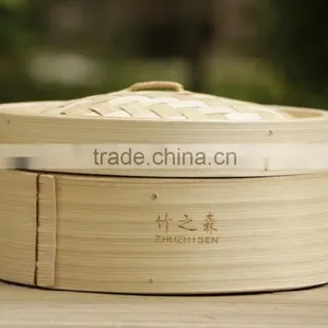 Various Printed 12 Inch Bamboo Steamer One Layer One Lid thumbnail-5