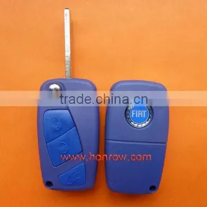 High Quality Fiat 3 Button Flip Remote Shell Key Fiat 500(Blue Color) thumbnail-1