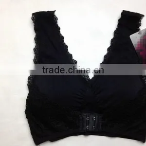 Yoga Fitness Sexy Floral Print Bra With Lace Ham Front thumbnail-6