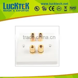4 Post RCA Speaker Connection Wall Plate Socket thumbnail-1