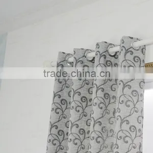 New Arrival Small Branches100% Polyester Linen Like Jacquard Curtain Fabric thumbnail-4