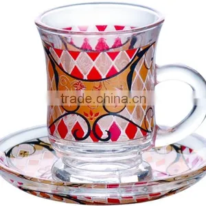 Customized Glass Coffee Cup and Saucer Set thumbnail-1