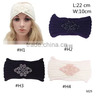 New Style Women Winter Crochet Headbands-rhinestone Flower Crochet Headband thumbnail-1