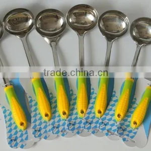 2016 Canton Fair Kitchen Utensils Display Stainless Steel Soup Ladle With New Corn Handle thumbnail-1