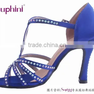 Suphini New Design Blue Latin Dance Shoes Crystals thumbnail-2