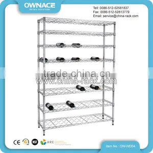 Heavy Duty NSF Chrome Red Wine Bottle Shape Wall Wine Rack thumbnail-1