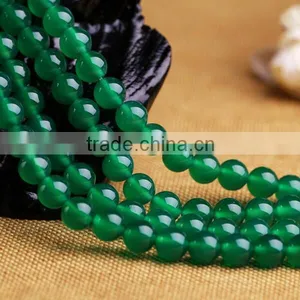 6mm Natural Round Smooth Green Agate Loose Beads thumbnail-1