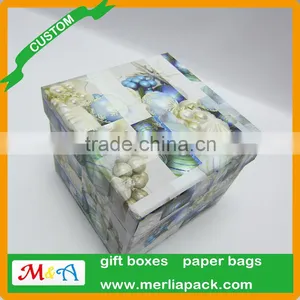 LED Lights Xmas Decorations Paper Box Handmade 2016 Lid and Base Box thumbnail-3