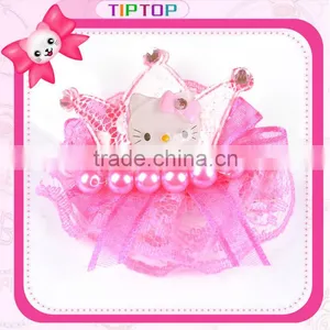 Hello Kitty Lace Hairclips With Crown For Girls and Women thumbnail-1
