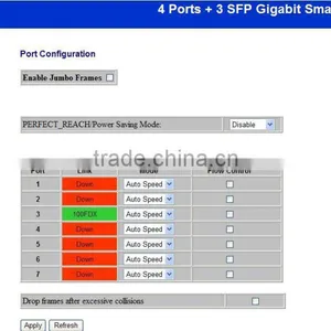 4 Ports Gigabit + 3SFP Web Management Fiber Switch thumbnail-3