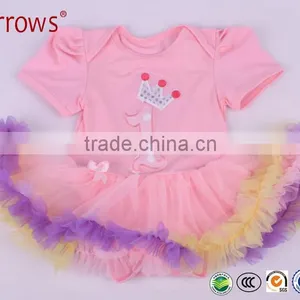 Factory Wholesale Christmas Presents Pink and Blue Tutu Christmas Pettiskirt Baby Kids Crown Pattern thumbnail-1