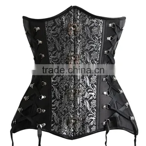 MIDNIGHT CLASPED OVERBUST CORSET WAIST TRAINER thumbnail-6