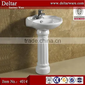 Solid Surface Porta Pedestal Wash Basin ,Bathroom Ceramic Vanity Pedestal Basin thumbnail-2