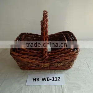 Cheap Willow Basket With Handle in Rectangular Shape Hot Sell in UK thumbnail-1