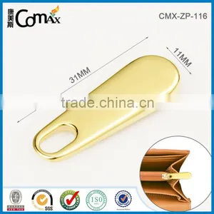 Custom Zinc Metal Flat Zip Puller and Slider With Plating Gold For Bag thumbnail-1