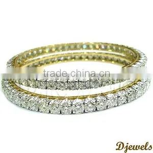 Solitaire Anniversary Bangles, Wedding Bangles, Solitaire Engagement Jewellery thumbnail-1