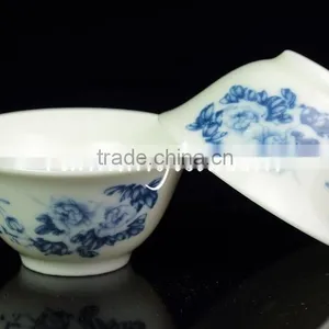 Blue Peony Ceramic Tea Cup, 30cc/cup thumbnail-1