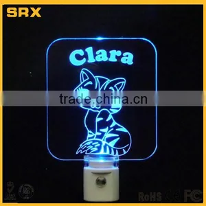 Custom Personalized Kitty Cat LED Night Light, Kitten, Animal, Girl, Lamp Maker thumbnail-1