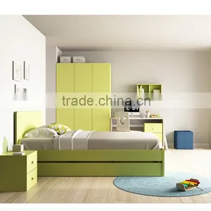 Modern Green MDF Wood Metal Car Kids Bed thumbnail-5