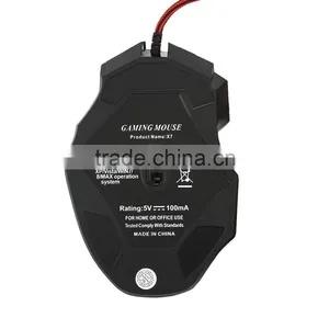 Hot Sale 2400DPI Wired 7D Optical PRO Gaming Mouse Mice Black thumbnail-3