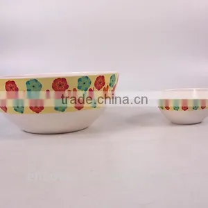 Colorful Flower Euro Food Stardard Set Of 2Pcs Plastic Salad Bowl Set thumbnail-3