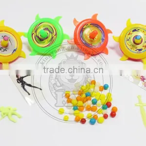 Plastic Spinning Top Candy Toy With Tattoo And Toy thumbnail-4